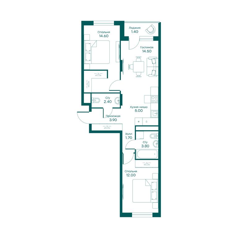 2-BD Apartment Sale, 57.6 sq. m. at Ravnovesie, zhiloy kompleks Ravnovesiye, selo Perkhushkovo, Odintsovskiy City District, Moscow Region, Russia #1 2-BD Apartment Sale, 57.6 sq. m. at Ravnovesie, zhiloy kompleks Ravnovesiye, selo Perkhushkovo, Odintsovskiy City District, Moscow Region, Russia #1