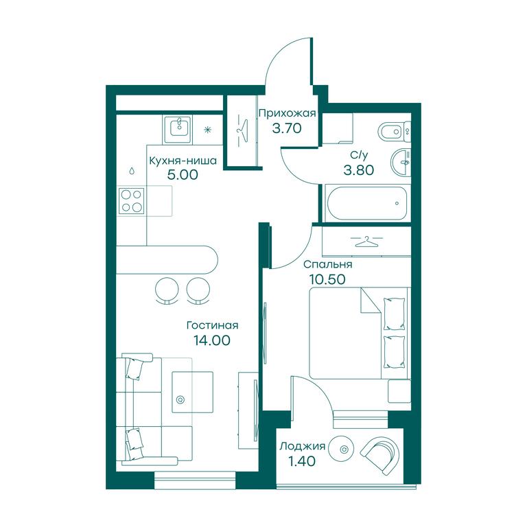 1-BD Apartment Sale, 36.4平方米 at Ravnovesie, zhiloy kompleks Ravnovesiye, selo Perkhushkovo, Odintsovskiy City District, Moscow Region, Russia #1 1-BD Apartment Sale, 36.4平方米 at Ravnovesie, zhiloy kompleks Ravnovesiye, selo Perkhushkovo, Odintsovskiy City District, Moscow Region, Russia #1