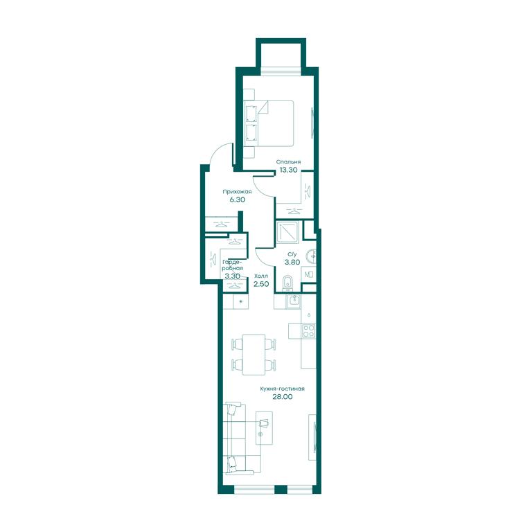 1-BD Apartment Sale, 56.9平方米 at Ravnovesie, zhiloy kompleks Ravnovesiye, selo Perkhushkovo, Odintsovskiy City District, Moscow Region, Russia #1 1-BD Apartment Sale, 56.9平方米 at Ravnovesie, zhiloy kompleks Ravnovesiye, selo Perkhushkovo, Odintsovskiy City District, Moscow Region, Russia #1