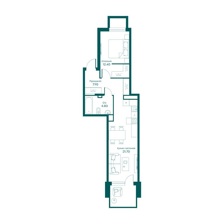 1-BD Apartment Sale, 46.5平方米 at Ravnovesie, zhiloy kompleks Ravnovesiye, selo Perkhushkovo, Odintsovskiy City District, Moscow Region, Russia #1 1-BD Apartment Sale, 46.5平方米 at Ravnovesie, zhiloy kompleks Ravnovesiye, selo Perkhushkovo, Odintsovskiy City District, Moscow Region, Russia #1