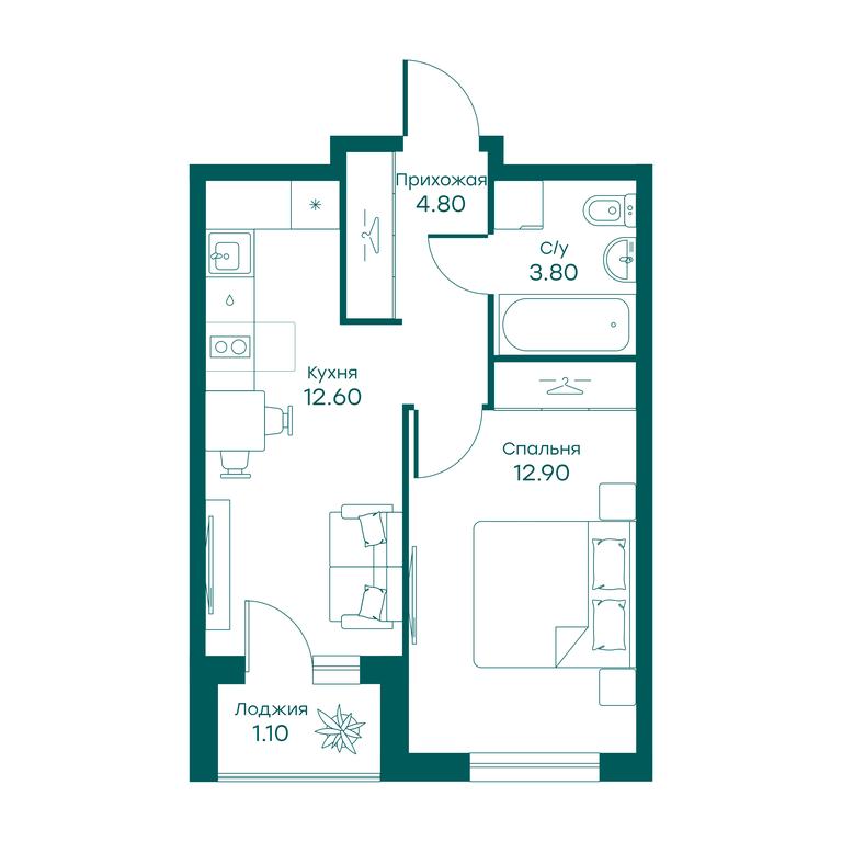 Apartment Sale, 33.7平方米 at Ravnovesie, zhiloy kompleks Ravnovesiye, selo Perkhushkovo, Odintsovskiy City District, Moscow Region, Russia #1 Apartment Sale, 33.7平方米 at Ravnovesie, zhiloy kompleks Ravnovesiye, selo Perkhushkovo, Odintsovskiy City District, Moscow Region, Russia #1