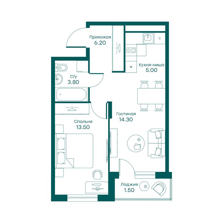 1-BD Apartment Sale, 42.5 sq. m. at Ravnovesie, zhiloy kompleks Ravnovesiye, selo Perkhushkovo, Odintsovskiy City District, Moscow Region, Russia #1 1-BD Apartment Sale, 42.5 sq. m. at Ravnovesie, zhiloy kompleks Ravnovesiye, selo Perkhushkovo, Odintsovskiy City District, Moscow Region, Russia #1