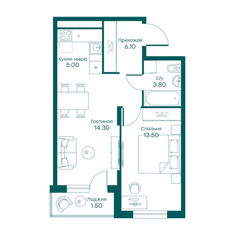 1-BD Apartment Sale, 42.5平方米 at Ravnovesie, zhiloy kompleks Ravnovesiye, selo Perkhushkovo, Odintsovskiy City District, Moscow Region, Russia #1 1-BD Apartment Sale, 42.5平方米 at Ravnovesie, zhiloy kompleks Ravnovesiye, selo Perkhushkovo, Odintsovskiy City District, Moscow Region, Russia #1