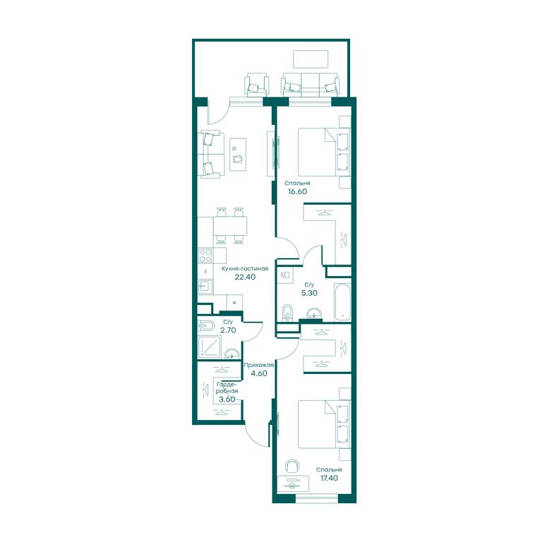 2-BD Apartment Sale, 72.6 sq. m. at Ravnovesie, zhiloy kompleks Ravnovesiye, selo Perkhushkovo, Odintsovskiy City District, Moscow Region, Russia #1 2-BD Apartment Sale, 72.6 sq. m. at Ravnovesie, zhiloy kompleks Ravnovesiye, selo Perkhushkovo, Odintsovskiy City District, Moscow Region, Russia #1