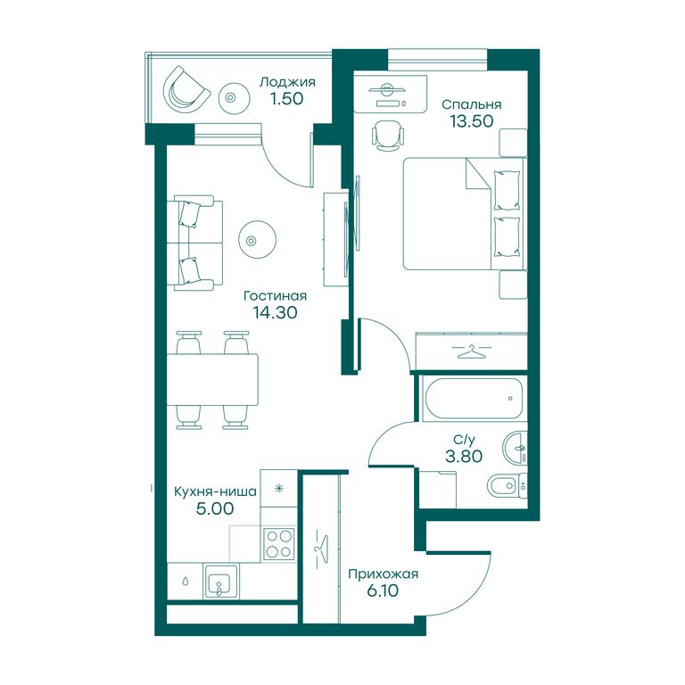 1-BD Apartment Sale, 42.6 sq. m. at Ravnovesie, zhiloy kompleks Ravnovesiye, selo Perkhushkovo, Odintsovskiy City District, Moscow Region, Russia #1 1-BD Apartment Sale, 42.6 sq. m. at Ravnovesie, zhiloy kompleks Ravnovesiye, selo Perkhushkovo, Odintsovskiy City District, Moscow Region, Russia #1