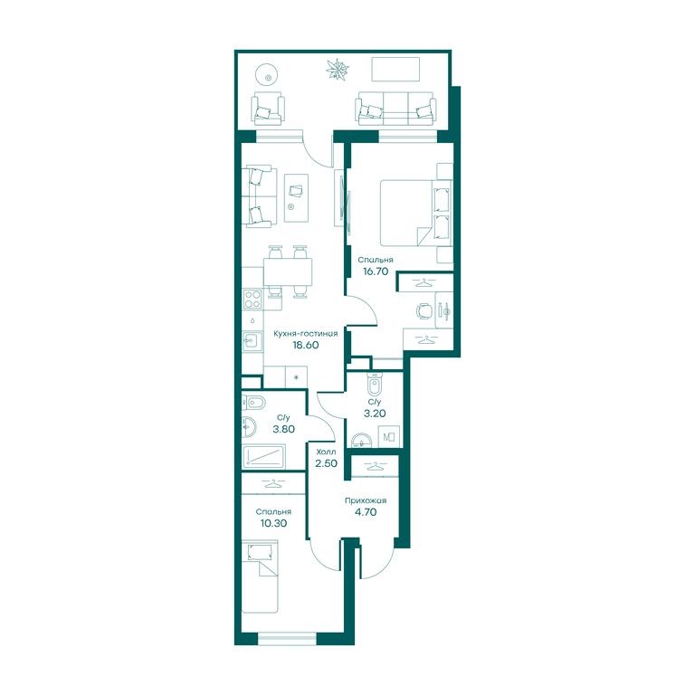2-BD Apartment Sale, 59.9 sq. m. at Ravnovesie, zhiloy kompleks Ravnovesiye, selo Perkhushkovo, Odintsovskiy City District, Moscow Region, Russia #1 2-BD Apartment Sale, 59.9 sq. m. at Ravnovesie, zhiloy kompleks Ravnovesiye, selo Perkhushkovo, Odintsovskiy City District, Moscow Region, Russia #1
