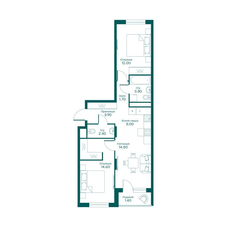 2-BD Apartment Sale, 57 sq. m. at Ravnovesie, zhiloy kompleks Ravnovesiye, selo Perkhushkovo, Odintsovskiy City District, Moscow Region, Russia #1 2-BD Apartment Sale, 57 sq. m. at Ravnovesie, zhiloy kompleks Ravnovesiye, selo Perkhushkovo, Odintsovskiy City District, Moscow Region, Russia #1