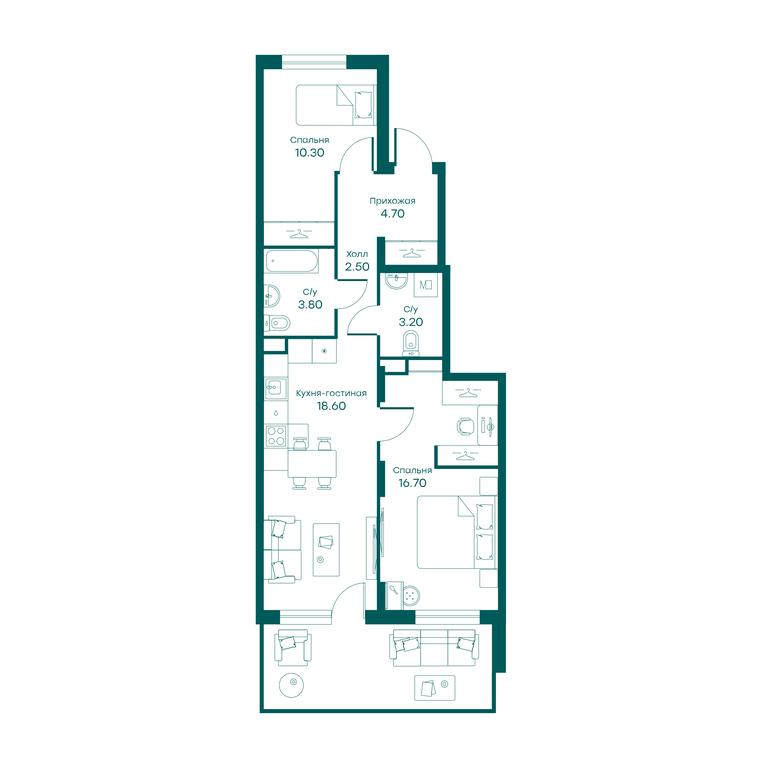2-BD Apartment Sale, 59.8 sq. m. at Ravnovesie, zhiloy kompleks Ravnovesiye, selo Perkhushkovo, Odintsovskiy City District, Moscow Region, Russia #1 2-BD Apartment Sale, 59.8 sq. m. at Ravnovesie, zhiloy kompleks Ravnovesiye, selo Perkhushkovo, Odintsovskiy City District, Moscow Region, Russia #1