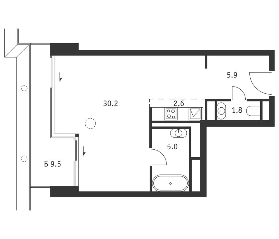 Apartment Sale, 48.4平方米 at Badaevskiy, Kutuzovsky Avenue, 12с3, Moscow, Russia #1 Apartment Sale, 48.4平方米 at Badaevskiy, Kutuzovsky Avenue, 12с3, Moscow, Russia #1