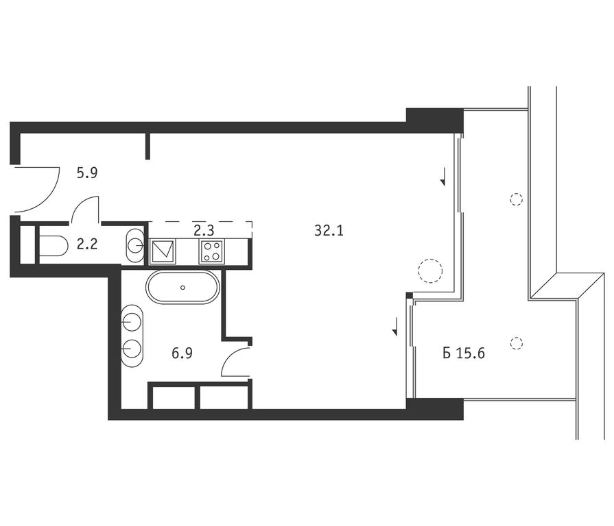 Apartment Sale, 54.1 sq. m. at Badaevskiy, Kutuzovsky Avenue, 12с3, Moscow, Russia #1