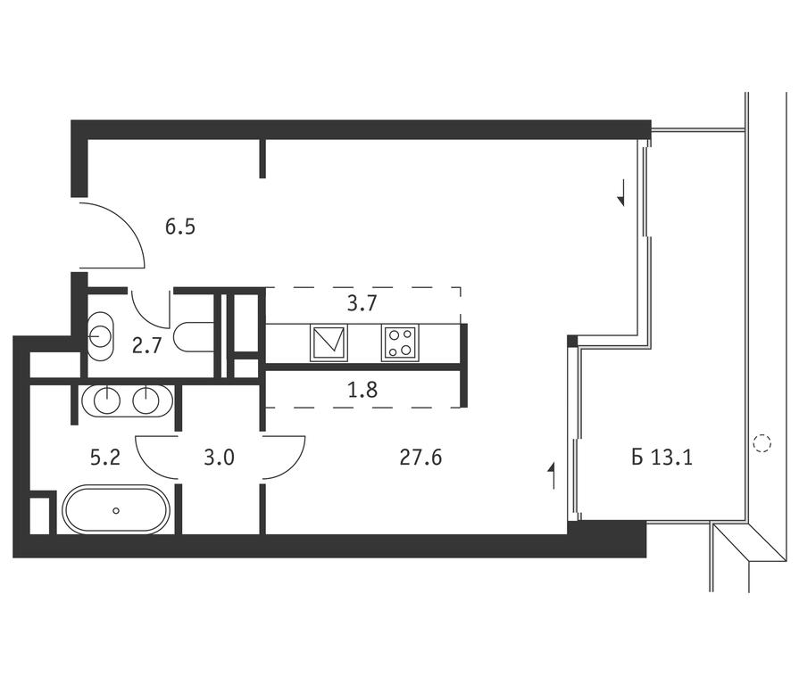 Apartment Sale, 54.4 sq. m. at Badaevskiy, Kutuzovsky Avenue, 12с3, Moscow, Russia #1