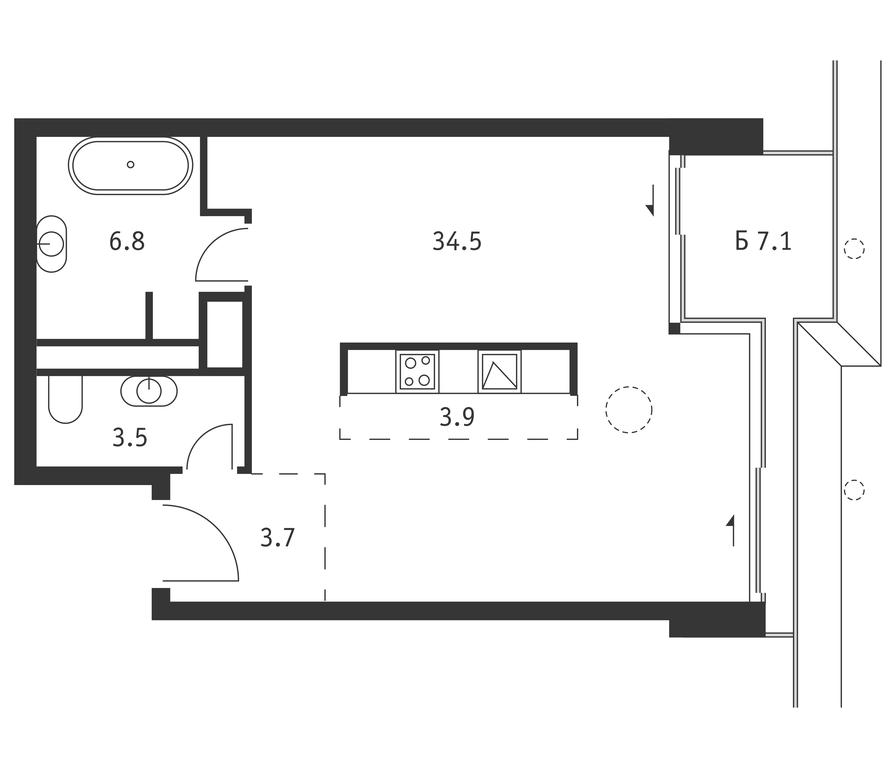 Apartment Sale, 54.5平方米 at Badaevskiy, Kutuzovsky Avenue, 12с3, Moscow, Russia #1 Apartment Sale, 54.5平方米 at Badaevskiy, Kutuzovsky Avenue, 12с3, Moscow, Russia #1