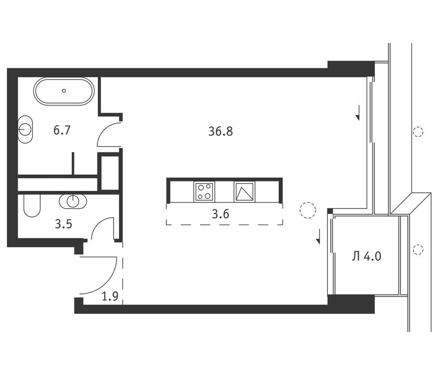 Apartment Sale, 54.5 sq. m. at Badaevskiy, Kutuzovsky Avenue, 12с3, Moscow, Russia #1 Apartment Sale, 54.5 sq. m. at Badaevskiy, Kutuzovsky Avenue, 12с3, Moscow, Russia #1