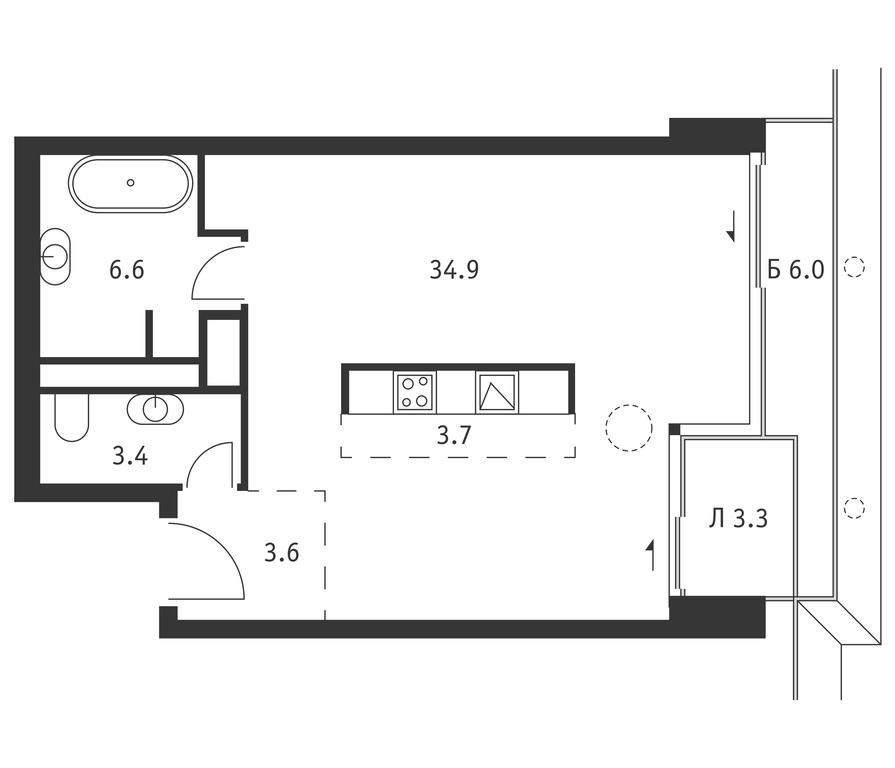 Apartment Sale, 55.7 sq. m. at Badaevskiy, Kutuzovsky Avenue, 12с3, Moscow, Russia #1 Apartment Sale, 55.7 sq. m. at Badaevskiy, Kutuzovsky Avenue, 12с3, Moscow, Russia #1