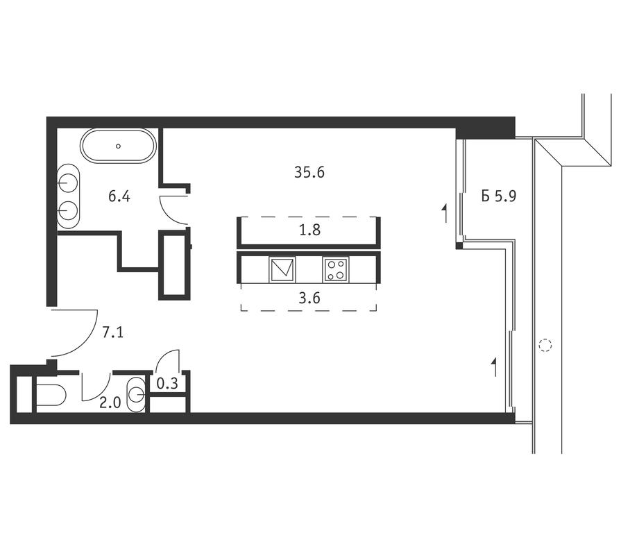 Apartment Sale, 58.6 sq. m. at Badaevskiy, Kutuzovsky Avenue, 12с3, Moscow, Russia #1 Apartment Sale, 58.6 sq. m. at Badaevskiy, Kutuzovsky Avenue, 12с3, Moscow, Russia #1