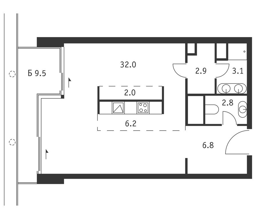Apartment Sale, 58.7平方米 at Badaevskiy, Kutuzovsky Avenue, 12с3, Moscow, Russia #1 Apartment Sale, 58.7平方米 at Badaevskiy, Kutuzovsky Avenue, 12с3, Moscow, Russia #1