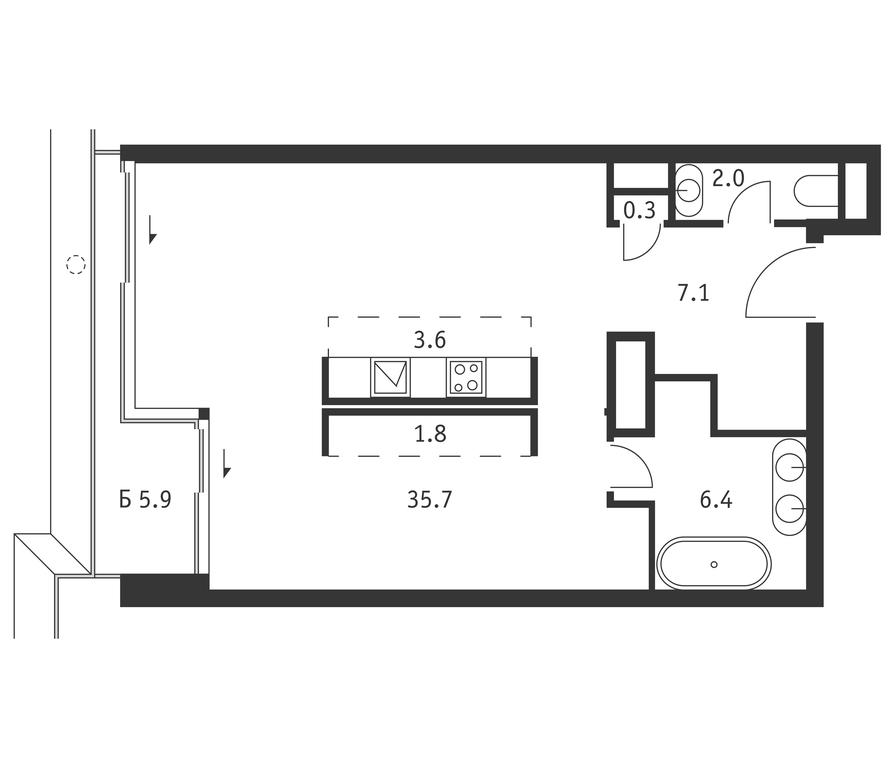 Apartment Sale, 58.7平方米 at Badaevskiy, Kutuzovsky Avenue, 12с3, Moscow, Russia #1 Apartment Sale, 58.7平方米 at Badaevskiy, Kutuzovsky Avenue, 12с3, Moscow, Russia #1