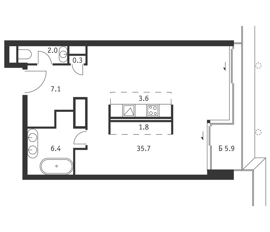 Apartment Sale, 58.7平方米 at Badaevskiy, Kutuzovsky Avenue, 12с3, Moscow, Russia #1 Apartment Sale, 58.7平方米 at Badaevskiy, Kutuzovsky Avenue, 12с3, Moscow, Russia #1