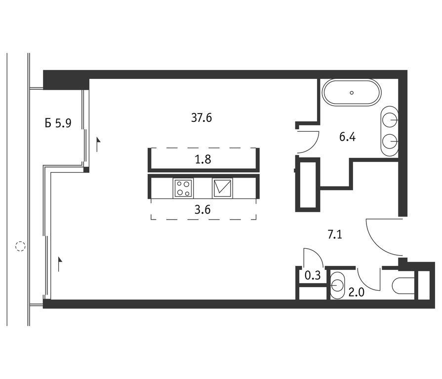 Apartment Sale, 58.8 sq. m. at Badaevskiy, Kutuzovsky Avenue, 12с3, Moscow, Russia #1 Apartment Sale, 58.8 sq. m. at Badaevskiy, Kutuzovsky Avenue, 12с3, Moscow, Russia #1
