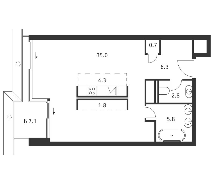 Apartment Sale, 58.8 sq. m. at Badaevskiy, Kutuzovsky Avenue, 12с3, Moscow, Russia #1 Apartment Sale, 58.8 sq. m. at Badaevskiy, Kutuzovsky Avenue, 12с3, Moscow, Russia #1