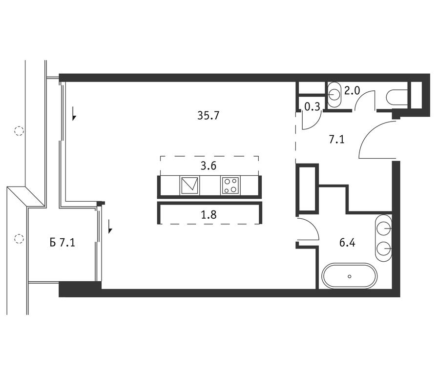 Apartment Sale, 59 sq. m. at Badaevskiy, Kutuzovsky Avenue, 12с3, Moscow, Russia #1 Apartment Sale, 59 sq. m. at Badaevskiy, Kutuzovsky Avenue, 12с3, Moscow, Russia #1