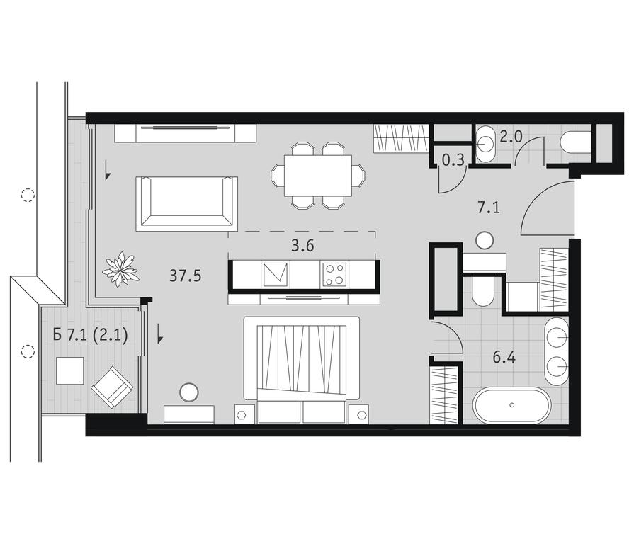 Apartment Sale, 59 sq. m. at Badaevskiy, Kutuzovsky Avenue, 12с3, Moscow, Russia #2 Apartment Sale, 59 sq. m. at Badaevskiy, Kutuzovsky Avenue, 12с3, Moscow, Russia #2