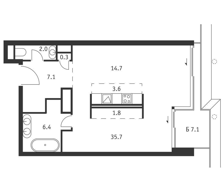 Apartment Sale, 59 sq. m. at Badaevskiy, Kutuzovsky Avenue, 12с3, Moscow, Russia #1 Apartment Sale, 59 sq. m. at Badaevskiy, Kutuzovsky Avenue, 12с3, Moscow, Russia #1