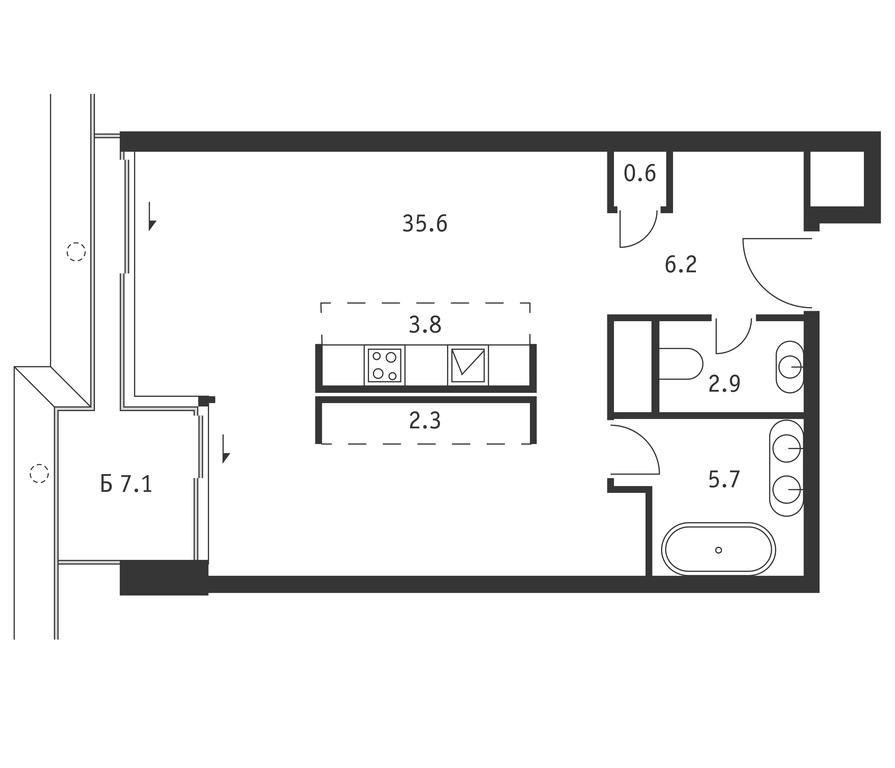 Apartment Sale, 59.2 sq. m. at Badaevskiy, Kutuzovsky Avenue, 12с3, Moscow, Russia #1 Apartment Sale, 59.2 sq. m. at Badaevskiy, Kutuzovsky Avenue, 12с3, Moscow, Russia #1