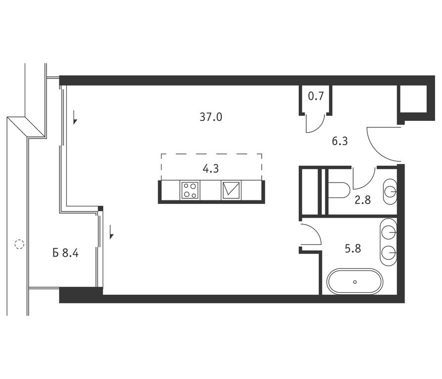 Apartment Sale, 59.4平方米 at Badaevskiy, Kutuzovsky Avenue, 12с3, Moscow, Russia #1 Apartment Sale, 59.4平方米 at Badaevskiy, Kutuzovsky Avenue, 12с3, Moscow, Russia #1