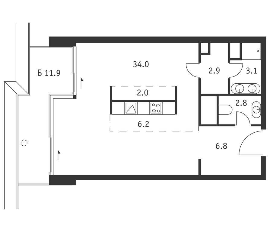 Apartment Sale, 59.4平方米 at Badaevskiy, Kutuzovsky Avenue, 12с3, Moscow, Russia #1 Apartment Sale, 59.4平方米 at Badaevskiy, Kutuzovsky Avenue, 12с3, Moscow, Russia #1
