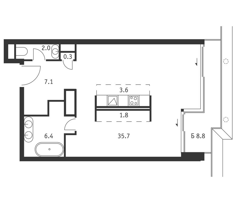 Apartment Sale, 59.5平方米 at Badaevskiy, Kutuzovsky Avenue, 12с3, Moscow, Russia #1 Apartment Sale, 59.5平方米 at Badaevskiy, Kutuzovsky Avenue, 12с3, Moscow, Russia #1