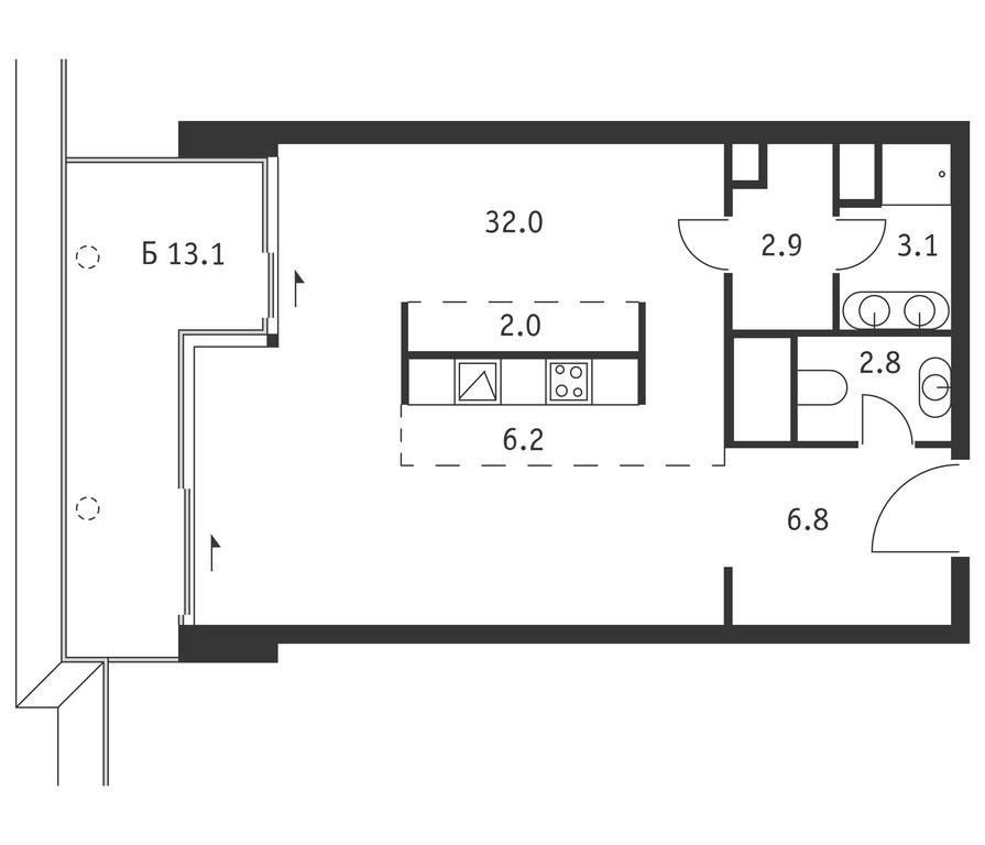 Apartment Sale, 59.7平方米 at Badaevskiy, Kutuzovsky Avenue, 12с3, Moscow, Russia #1 Apartment Sale, 59.7平方米 at Badaevskiy, Kutuzovsky Avenue, 12с3, Moscow, Russia #1