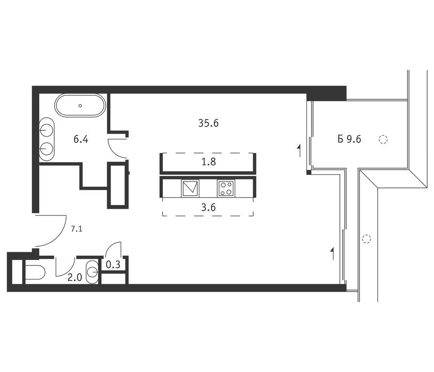 Apartment Sale, 59.7平方米 at Badaevskiy, Kutuzovsky Avenue, 12с3, Moscow, Russia #1 Apartment Sale, 59.7平方米 at Badaevskiy, Kutuzovsky Avenue, 12с3, Moscow, Russia #1