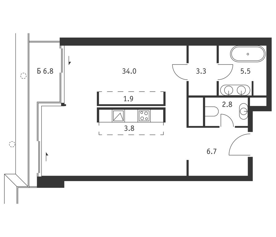 Apartment Sale, 60 sq. m. at Badaevskiy, Kutuzovsky Avenue, 12с3, Moscow, Russia #1 Apartment Sale, 60 sq. m. at Badaevskiy, Kutuzovsky Avenue, 12с3, Moscow, Russia #1