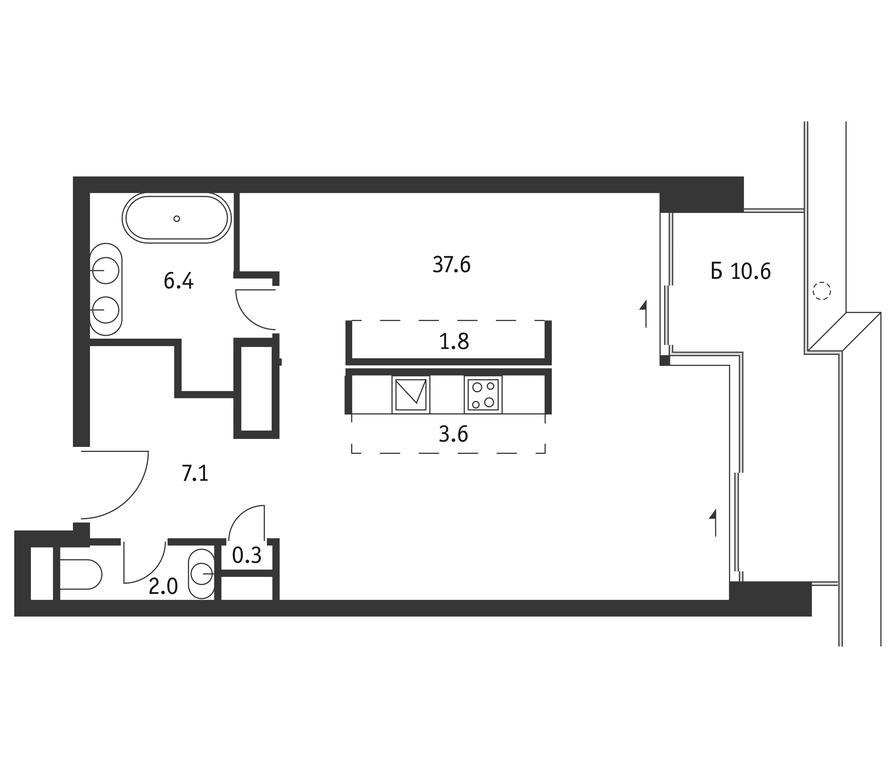 Apartment Sale, 60.2 sq. m. at Badaevskiy, Kutuzovsky Avenue, 12с3, Moscow, Russia #1
