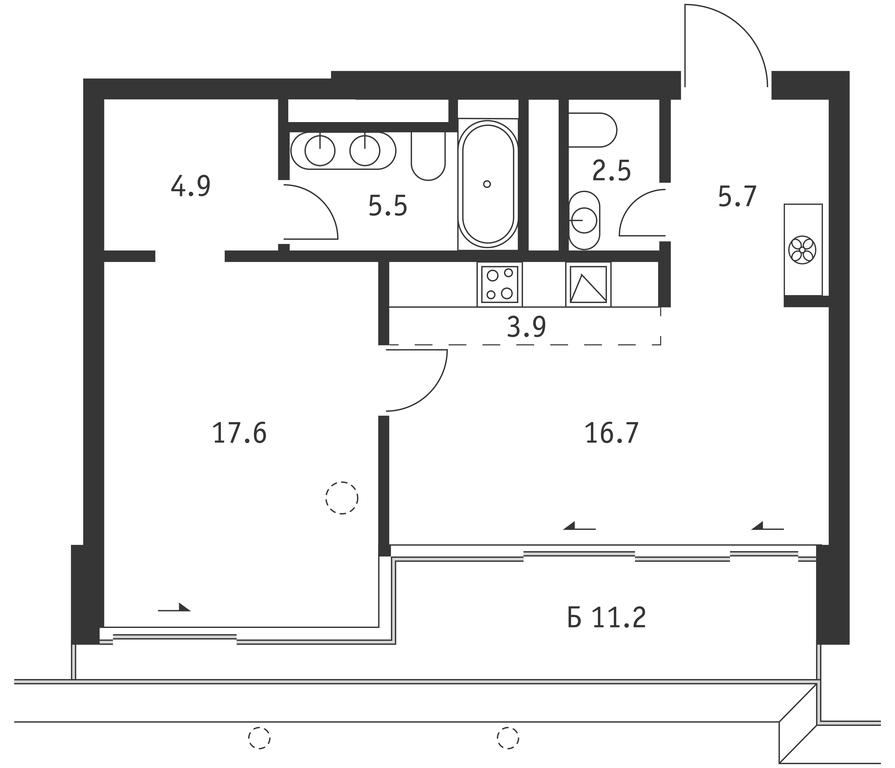 1-BD Apartment Sale, 60.2 sq. m. at Badaevskiy, Kutuzovsky Avenue, 12с3, Moscow, Russia #1