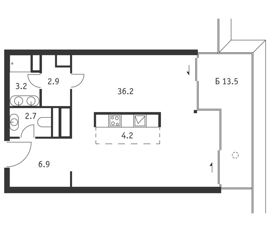 Apartment Sale, 60.2 sq. m. at Badaevskiy, Kutuzovsky Avenue, 12с3, Moscow, Russia #1
