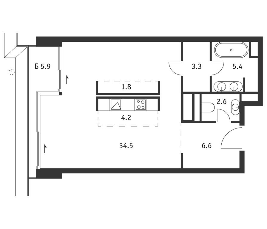 Apartment Sale, 60.2 sq. m. at Badaevskiy, Kutuzovsky Avenue, 12с3, Moscow, Russia #1 Apartment Sale, 60.2 sq. m. at Badaevskiy, Kutuzovsky Avenue, 12с3, Moscow, Russia #1