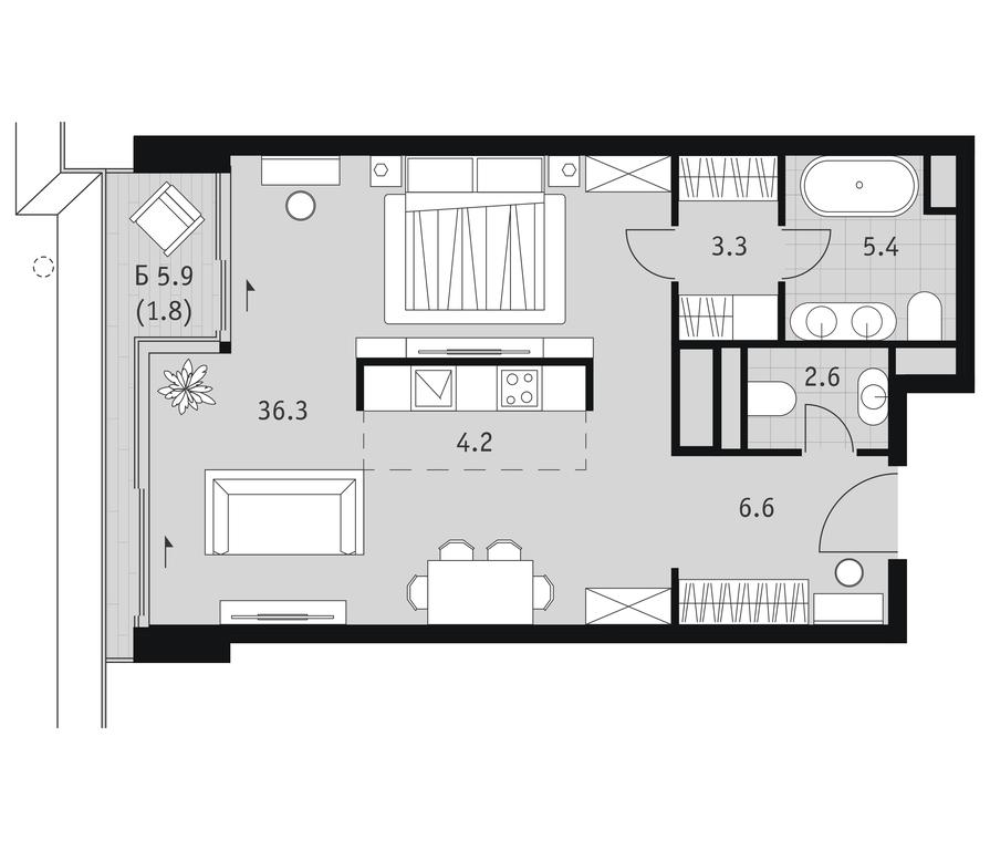 Apartment Sale, 60.2 sq. m. at Badaevskiy, Kutuzovsky Avenue, 12с3, Moscow, Russia #2 Apartment Sale, 60.2 sq. m. at Badaevskiy, Kutuzovsky Avenue, 12с3, Moscow, Russia #2