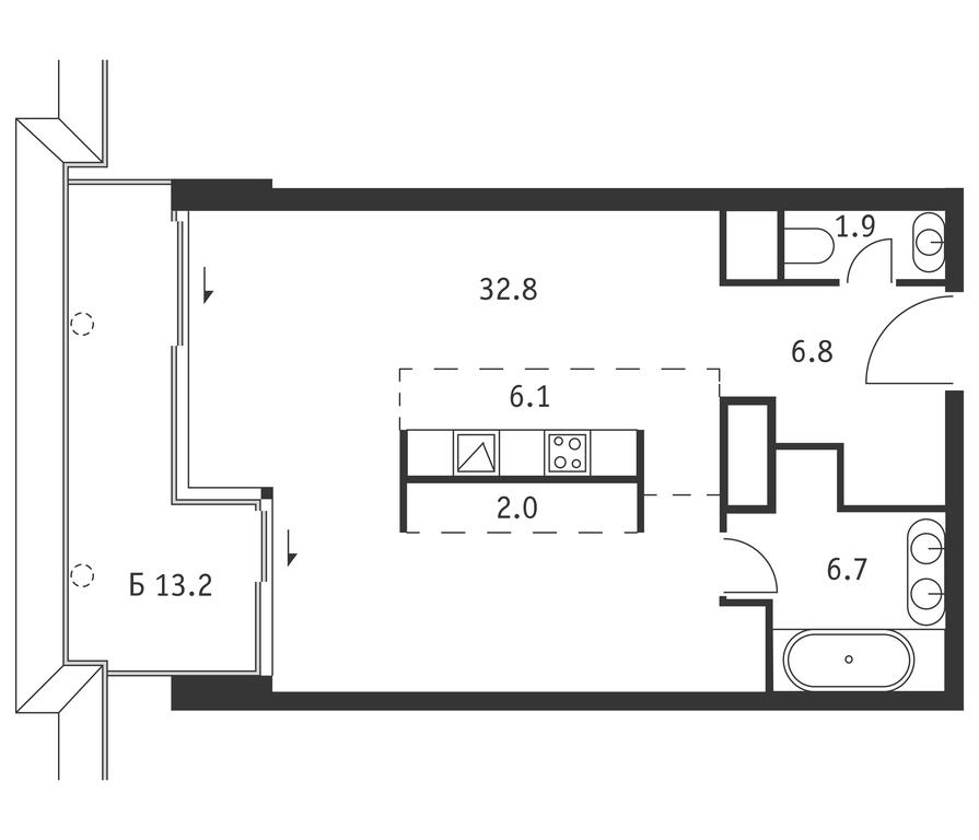Apartment Sale, 60.3平方米 at Badaevskiy, Kutuzovsky Avenue, 12с3, Moscow, Russia #1 Apartment Sale, 60.3平方米 at Badaevskiy, Kutuzovsky Avenue, 12с3, Moscow, Russia #1