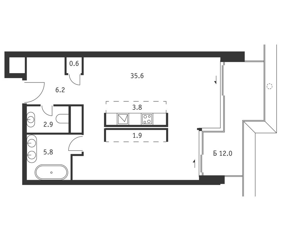 Apartment Sale, 60.4 sq. m. at Badaevskiy, Kutuzovsky Avenue, 12с3, Moscow, Russia #1 Apartment Sale, 60.4 sq. m. at Badaevskiy, Kutuzovsky Avenue, 12с3, Moscow, Russia #1
