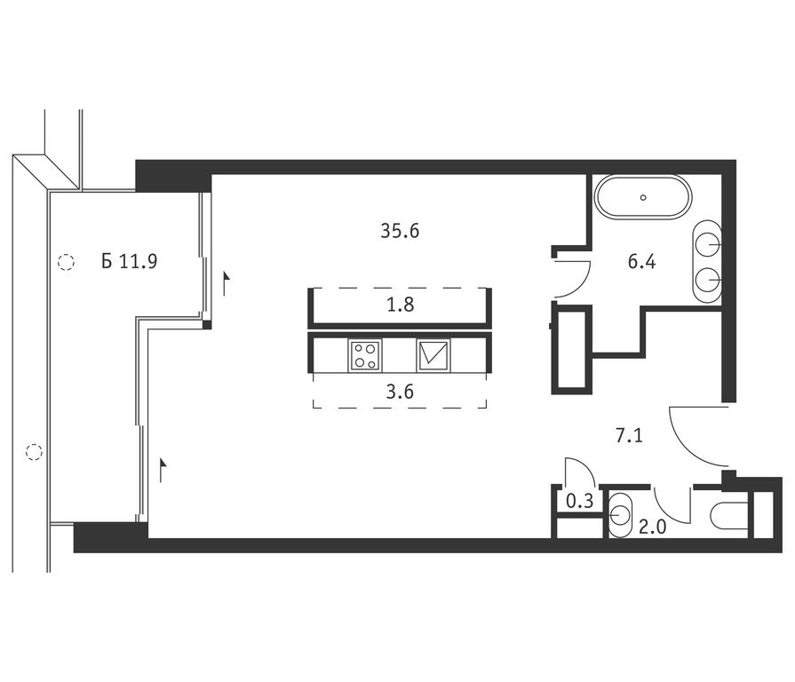 Apartment Sale, 60.4 sq. m. at Badaevskiy, Kutuzovsky Avenue, 12с3, Moscow, Russia #1 Apartment Sale, 60.4 sq. m. at Badaevskiy, Kutuzovsky Avenue, 12с3, Moscow, Russia #1