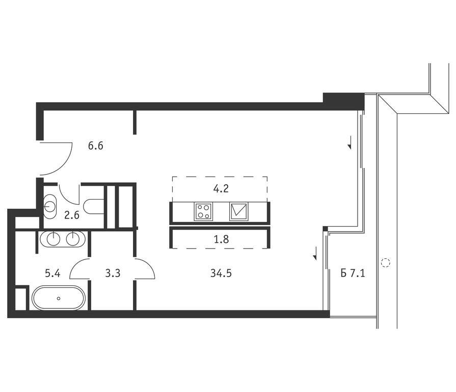 Apartment Sale, 60.5 sq. m. at Badaevskiy, Kutuzovsky Avenue, 12с3, Moscow, Russia #1 Apartment Sale, 60.5 sq. m. at Badaevskiy, Kutuzovsky Avenue, 12с3, Moscow, Russia #1