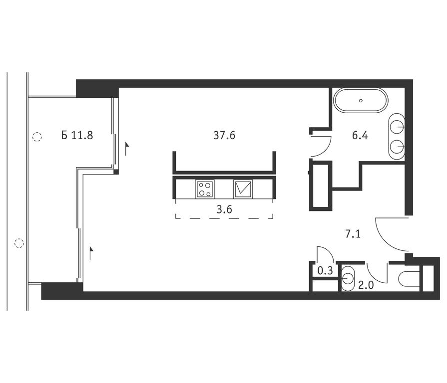 Apartment Sale, 60.5 sq. m. at Badaevskiy, Kutuzovsky Avenue, 12с3, Moscow, Russia #1