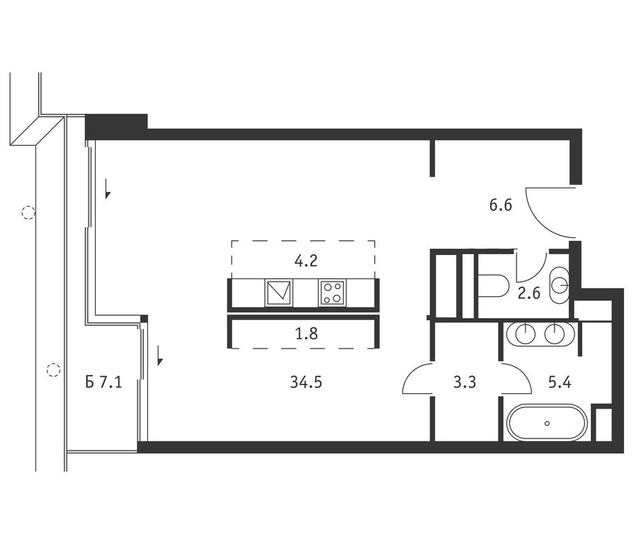 Apartment Sale, 60.5平方米 at Badaevskiy, Kutuzovsky Avenue, 12с3, Moscow, Russia #1 Apartment Sale, 60.5平方米 at Badaevskiy, Kutuzovsky Avenue, 12с3, Moscow, Russia #1