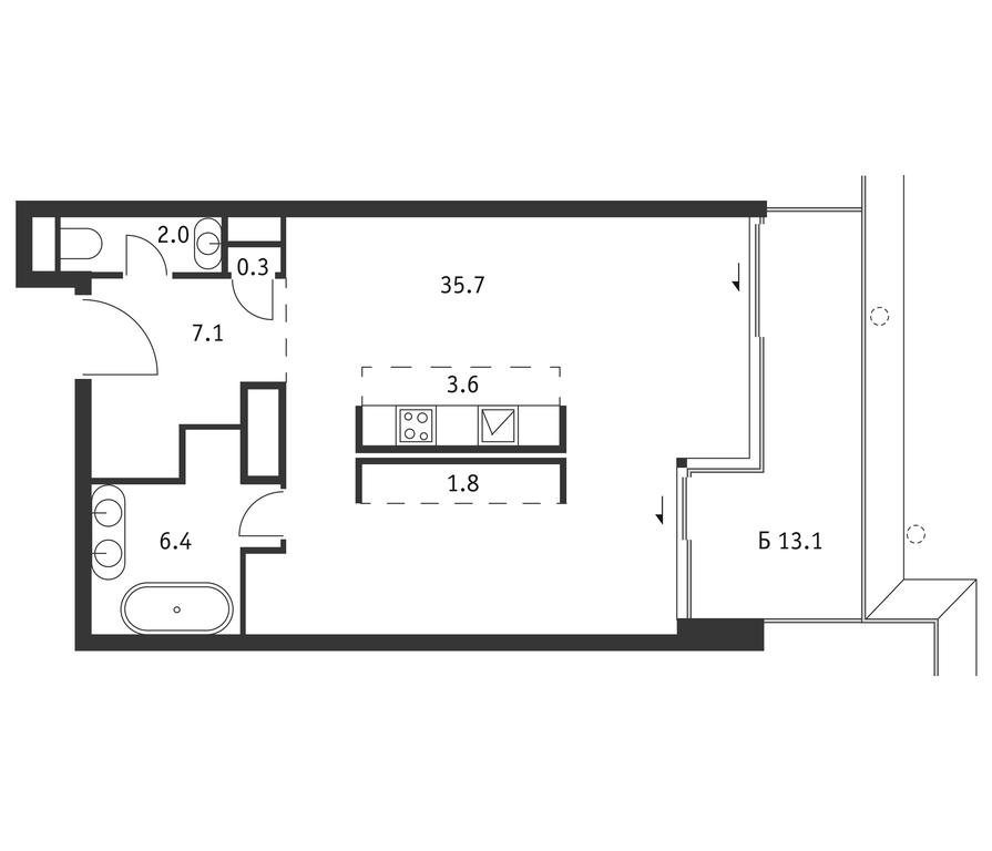 Apartment Sale, 60.8 sq. m. at Badaevskiy, Kutuzovsky Avenue, 12с3, Moscow, Russia #1 Apartment Sale, 60.8 sq. m. at Badaevskiy, Kutuzovsky Avenue, 12с3, Moscow, Russia #1