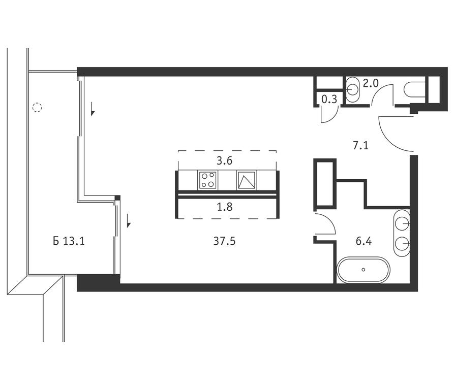 Apartment Sale, 60.8平方米 at Badaevskiy, Kutuzovsky Avenue, 12с3, Moscow, Russia #1 Apartment Sale, 60.8平方米 at Badaevskiy, Kutuzovsky Avenue, 12с3, Moscow, Russia #1