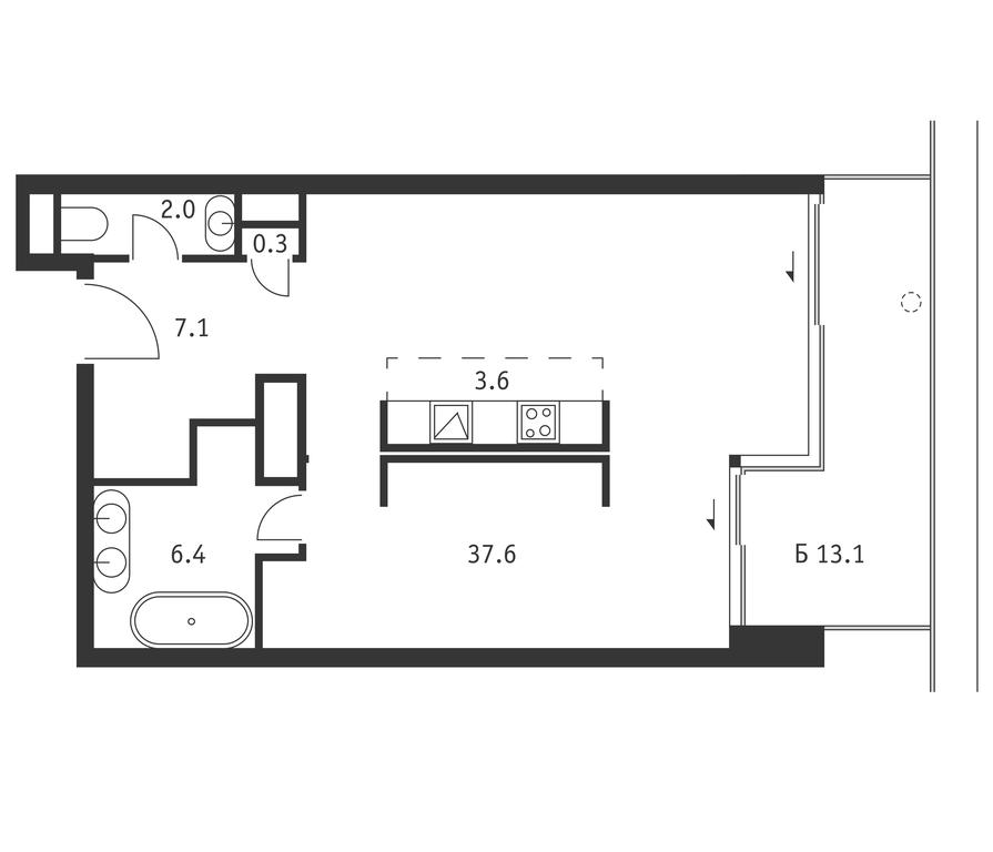Apartment Sale, 60.9 sq. m. at Badaevskiy, Kutuzovsky Avenue, 12с3, Moscow, Russia #1 Apartment Sale, 60.9 sq. m. at Badaevskiy, Kutuzovsky Avenue, 12с3, Moscow, Russia #1