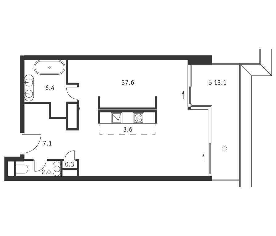 Apartment Sale, 60.9平方米 at Badaevskiy, Kutuzovsky Avenue, 12с3, Moscow, Russia #1 Apartment Sale, 60.9平方米 at Badaevskiy, Kutuzovsky Avenue, 12с3, Moscow, Russia #1