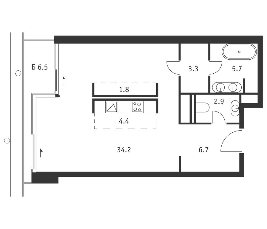 Apartment Sale, 61平方米 at Badaevskiy, Kutuzovsky Avenue, 12с3, Moscow, Russia #1 Apartment Sale, 61平方米 at Badaevskiy, Kutuzovsky Avenue, 12с3, Moscow, Russia #1